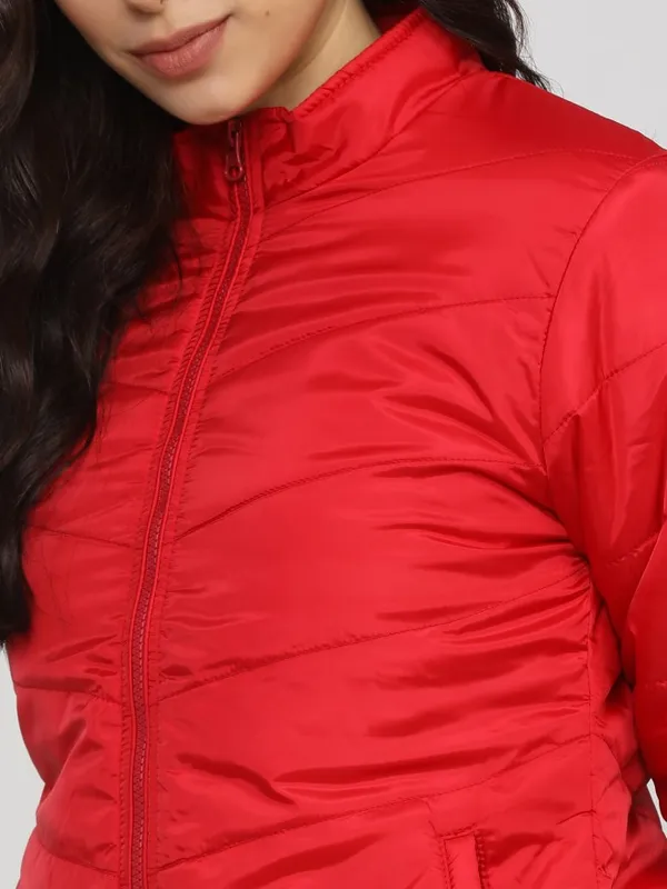  Tokyo Talkies Women Red Puffer Jacket Jackets