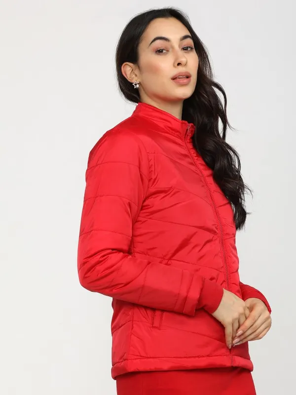  Tokyo Talkies Women Red Puffer Jacket Jackets