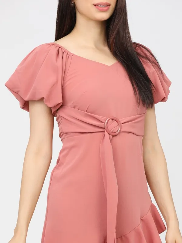  Tokyo Talkies Women Pink Solid A-Line Dresses