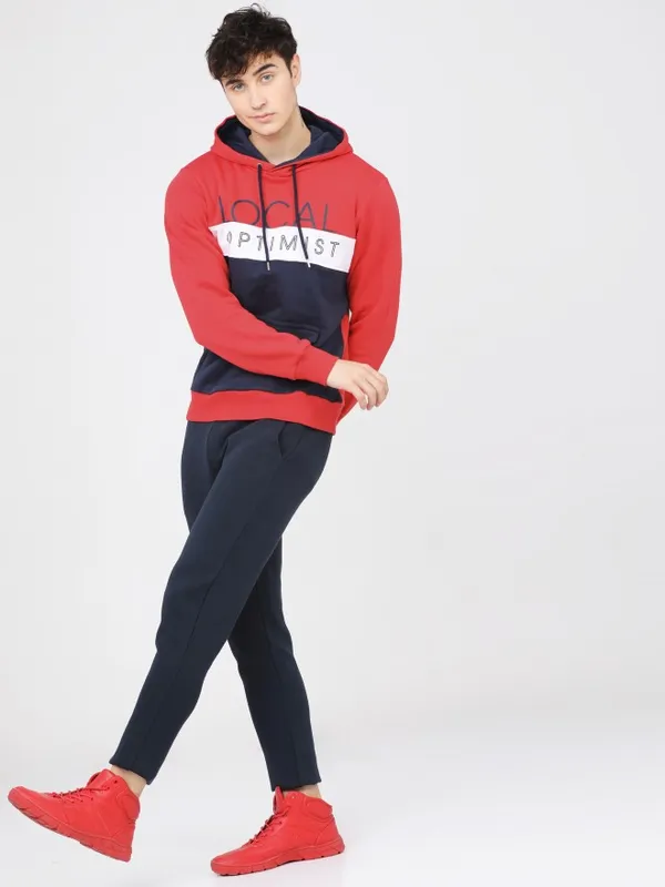  Highlander Men Red Hood Pullover Sweatshirts