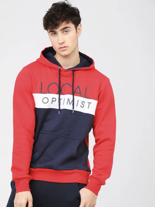  Highlander Men Red Hood Pullover Sweatshirts