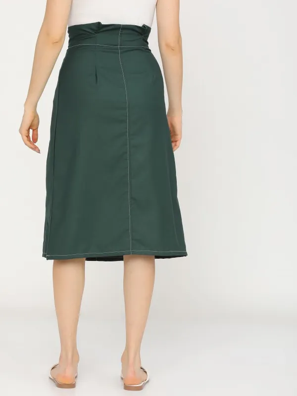  Tokyo Talkies Women Green Midi Skirts