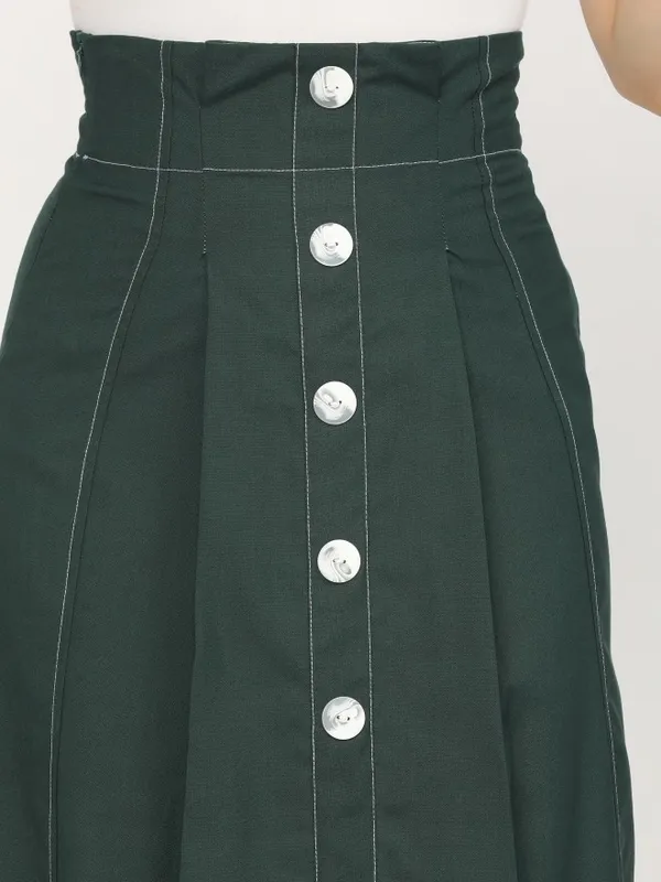  Tokyo Talkies Women Green Midi Skirts