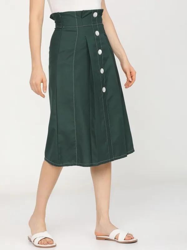  Tokyo Talkies Women Green Midi Skirts