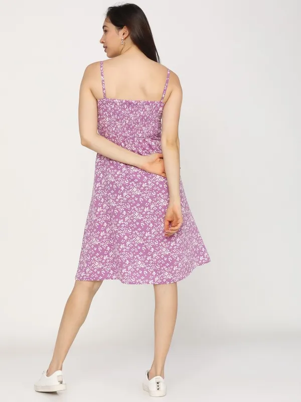  Tokyo Talkies Women Mauve Printed A-Line Dresses