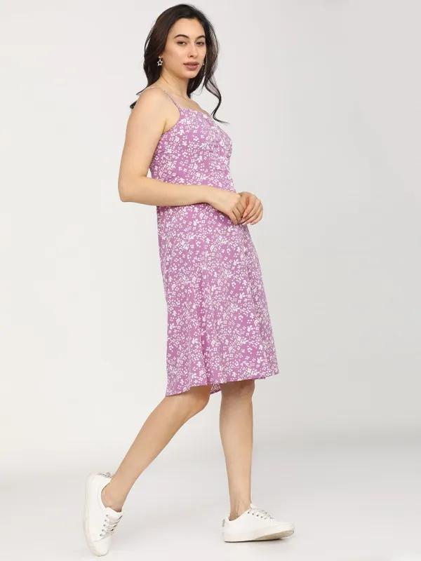  Tokyo Talkies Women Mauve Printed A-Line Dresses