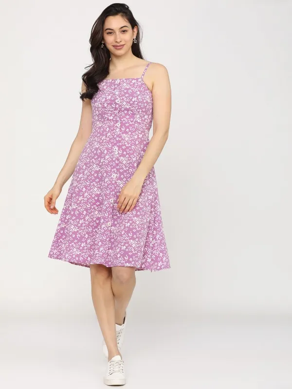  Tokyo Talkies Women Mauve Printed A-Line Dresses