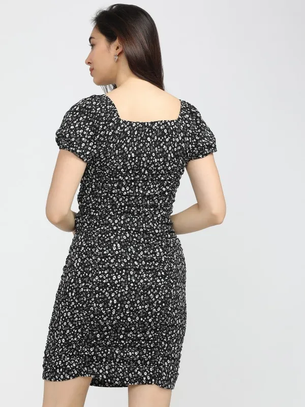  Tokyo Talkies Women Black Printed Fit And Flare Dresses