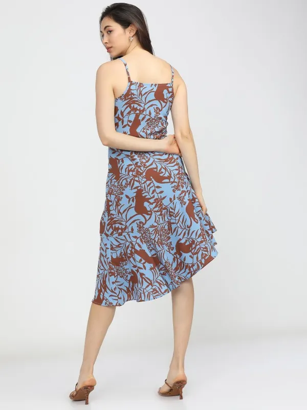  Tokyo Talkies Women Blue Printed Fit And Flare Dresses