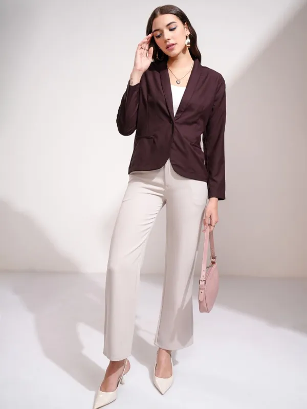 Solid Regular Fit Blazers