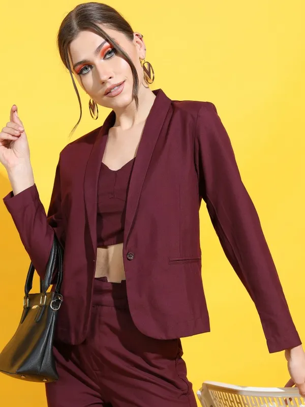 Solid Regular Fit Blazers
