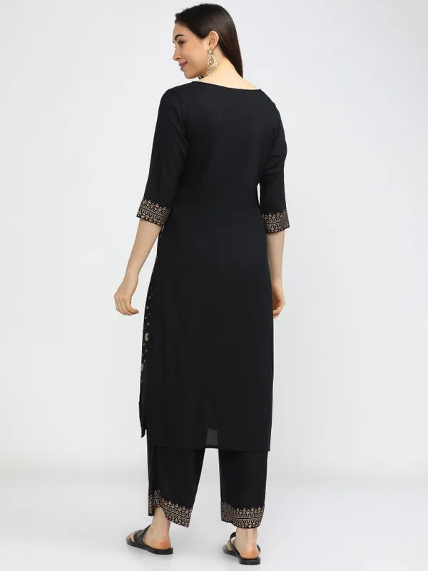  Vishudh Women Black Printed Kurta Sets