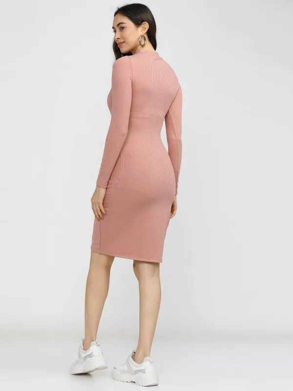  Tokyo Talkies Women Pink Solid Bodycon Dresses