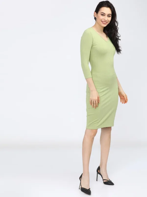  Tokyo Talkies Women Green Solid Bodycon Dresses