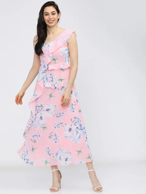  Tokyo Talkies Women Pink Printed A-Line Dresses