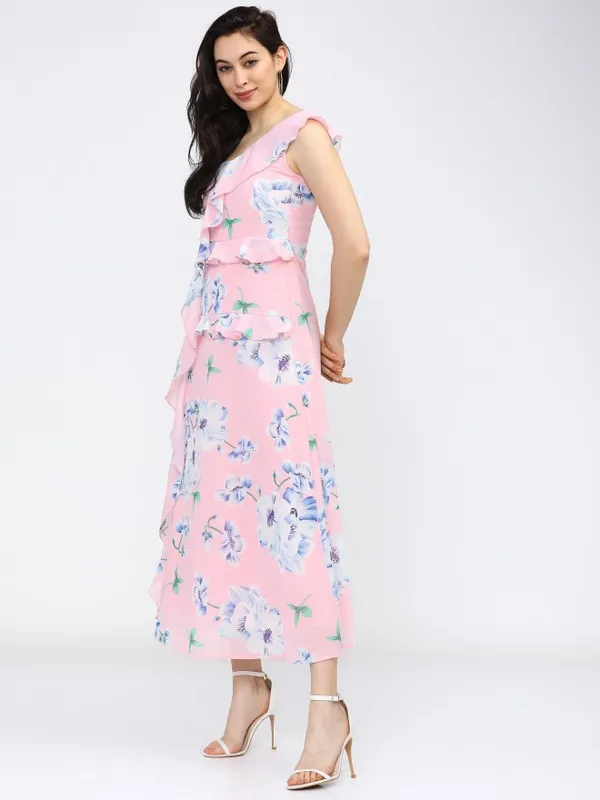  Tokyo Talkies Women Pink Printed A-Line Dresses