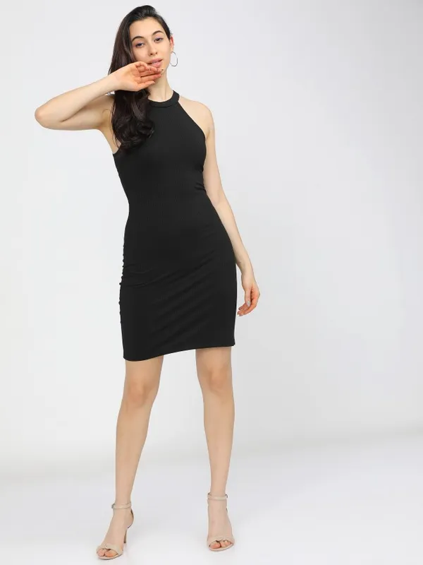  Tokyo Talkies Women Black Solid Bodycon Dresses