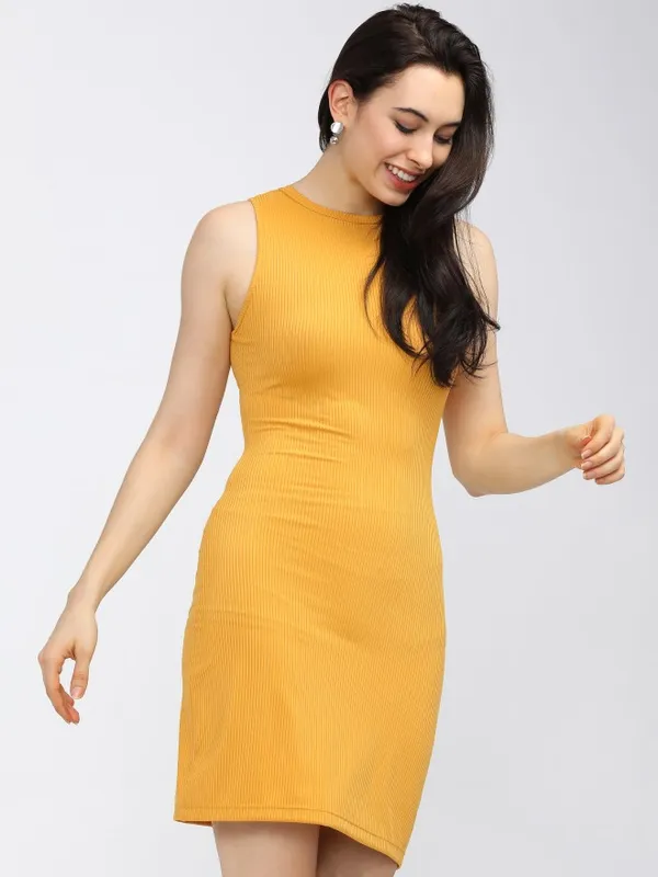  Tokyo Talkies Women Yellow Solid Bodycon Dresses