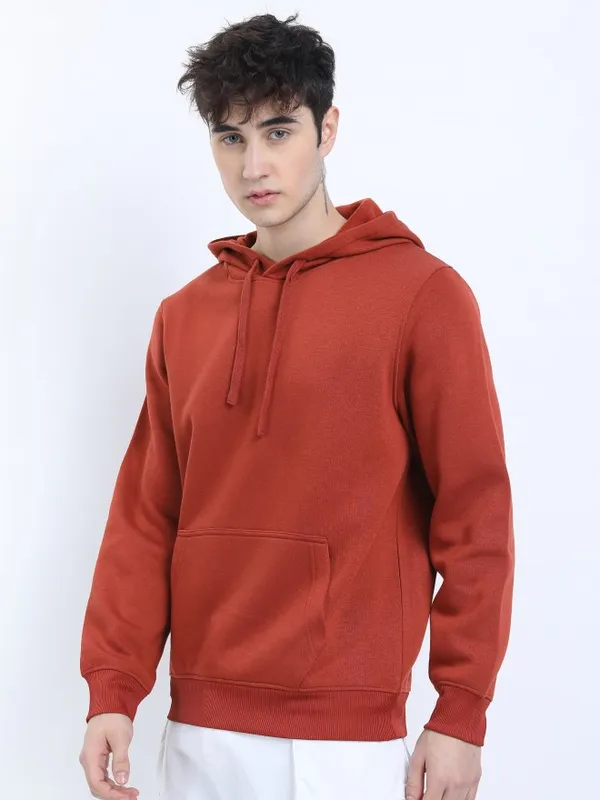  Highlander Men Red Hood Pullover Sweatshirts