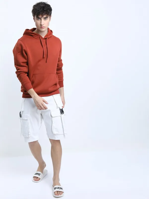 Highlander Men Red Hood Pullover Sweatshirts