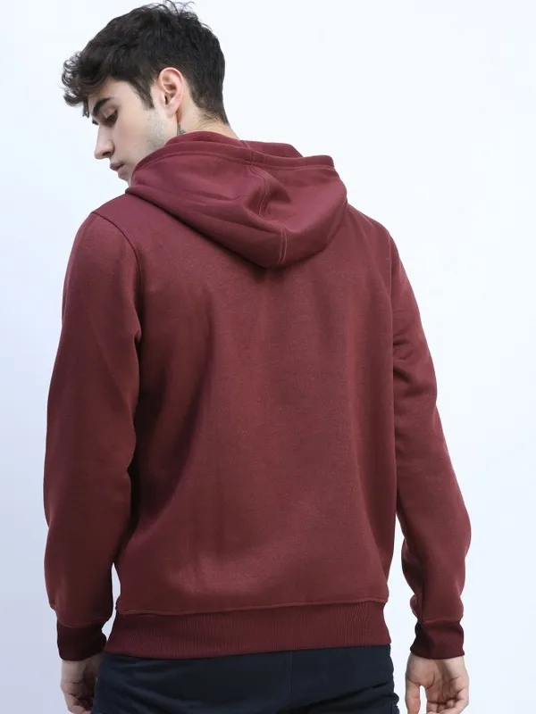 Men Solid Hoodie Sweatshirt