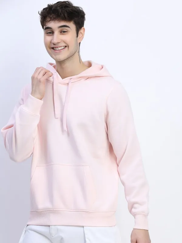 Men Solid Hoodie Sweatshirt