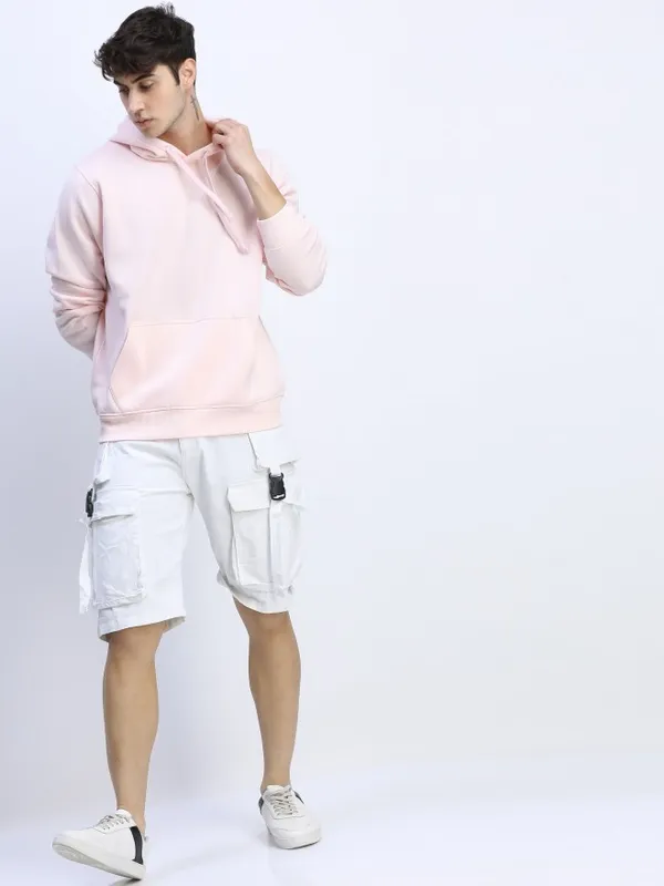 Men Solid Hoodie Sweatshirt