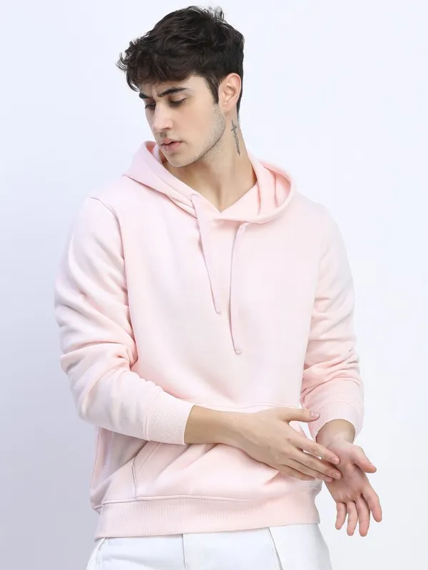 Men Solid Hoodie Sweatshirt