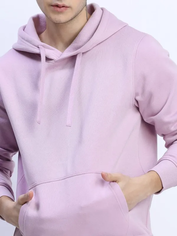 Men Solid Hoodie Sweatshirt