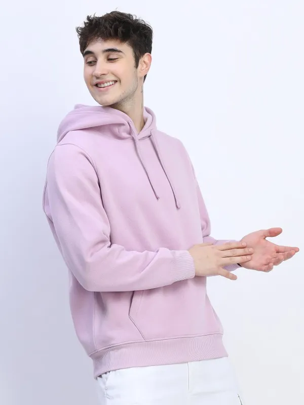 Men Solid Hoodie Sweatshirt