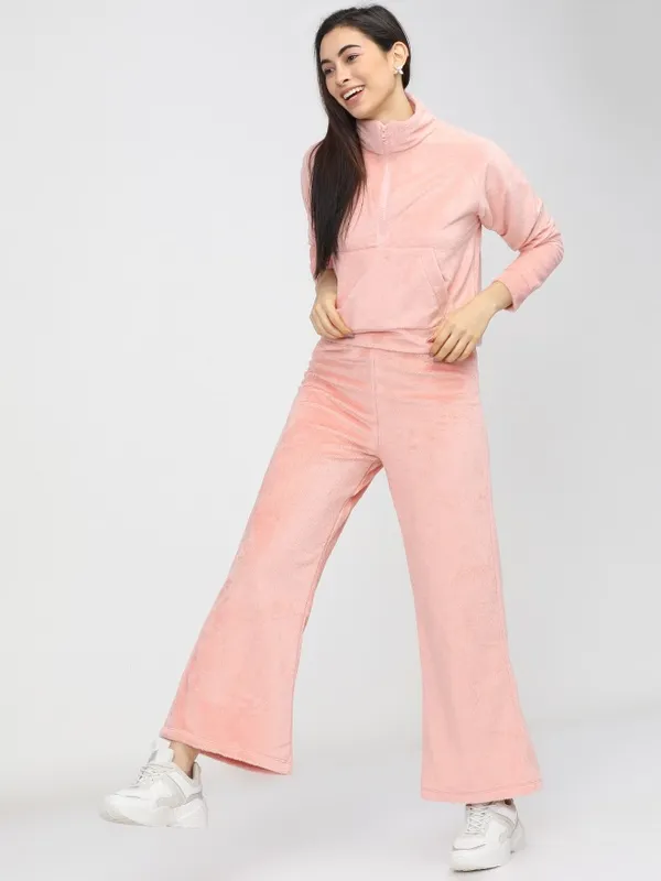  Tokyo Talkies Women Pink Flared Track Pants