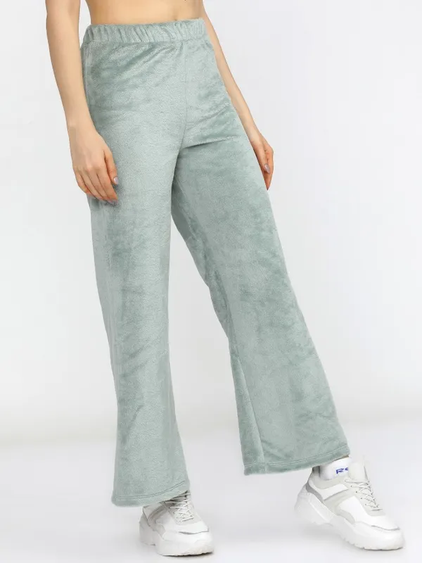  Tokyo Talkies Women Green Flared Track Pants