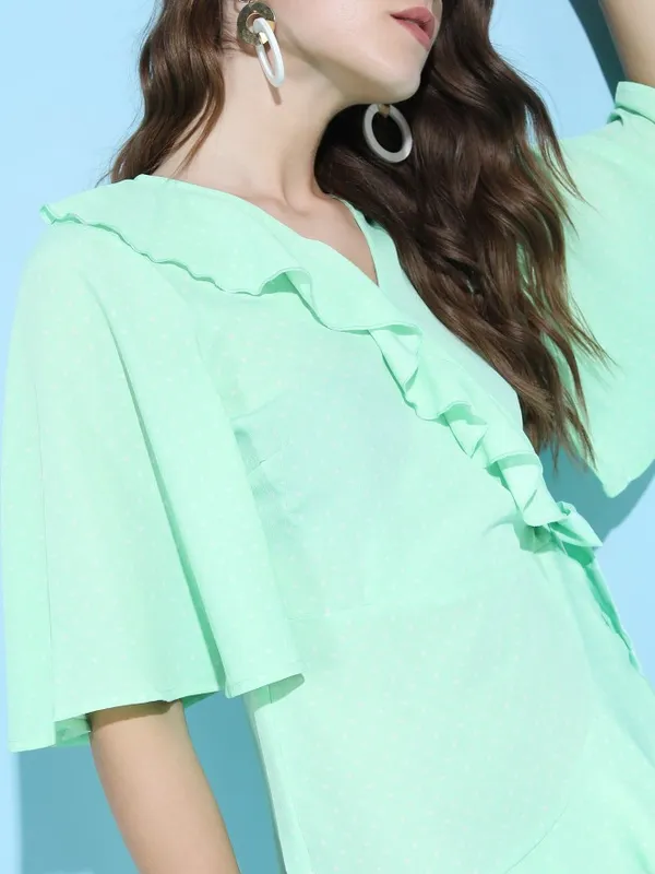  Tokyo Talkies Women Green Solid A-Line Dresses