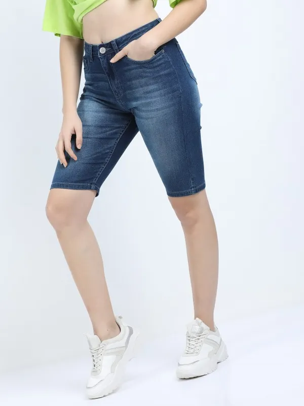  Tokyo Talkies Women Blue Regular Fit Shorts