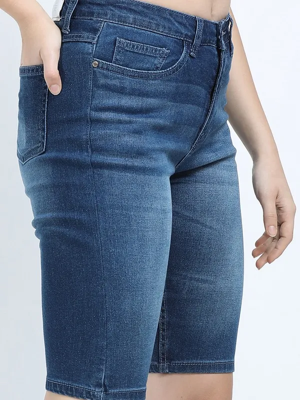  Tokyo Talkies Women Blue Regular Fit Shorts