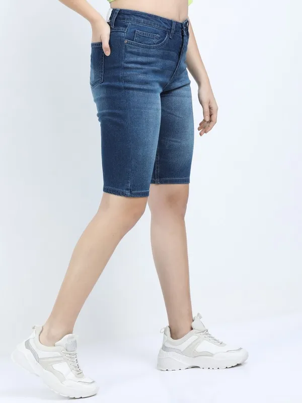  Tokyo Talkies Women Blue Regular Fit Shorts