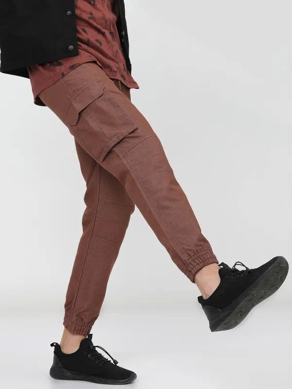  Ketch Men Rose Regular Fit Solid Casual Trousers