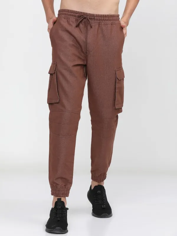  Ketch Men Rose Regular Fit Solid Casual Trousers