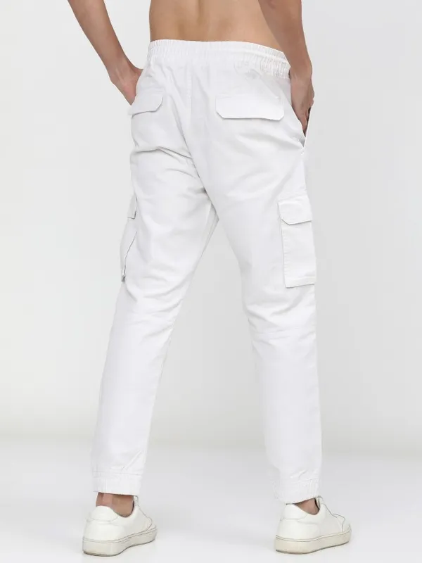  Ketch Men White Regular Fit Solid Casual Trousers