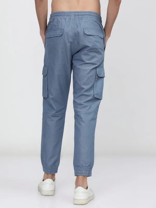  Ketch Men Blue Regular Fit Solid Casual Trousers