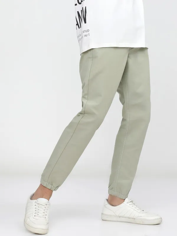  Ketch Men Beige Regular Fit Solid Casual Trousers