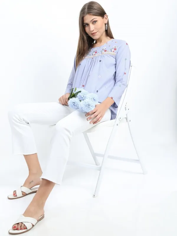  Vishudh Women Mauve Printed Regular Tops