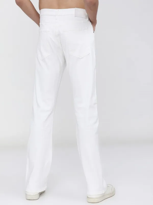 Highlander Men White Bootcut Stretchable Jeans