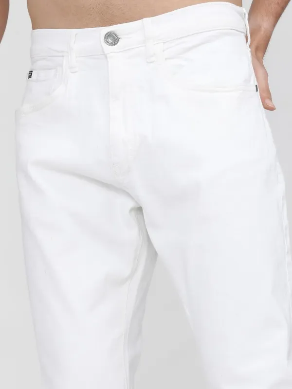 Highlander Men White Bootcut Stretchable Jeans