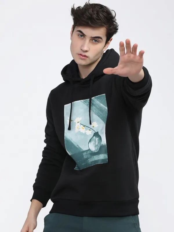  Highlander Men Black Hood Pullover Sweatshirts
