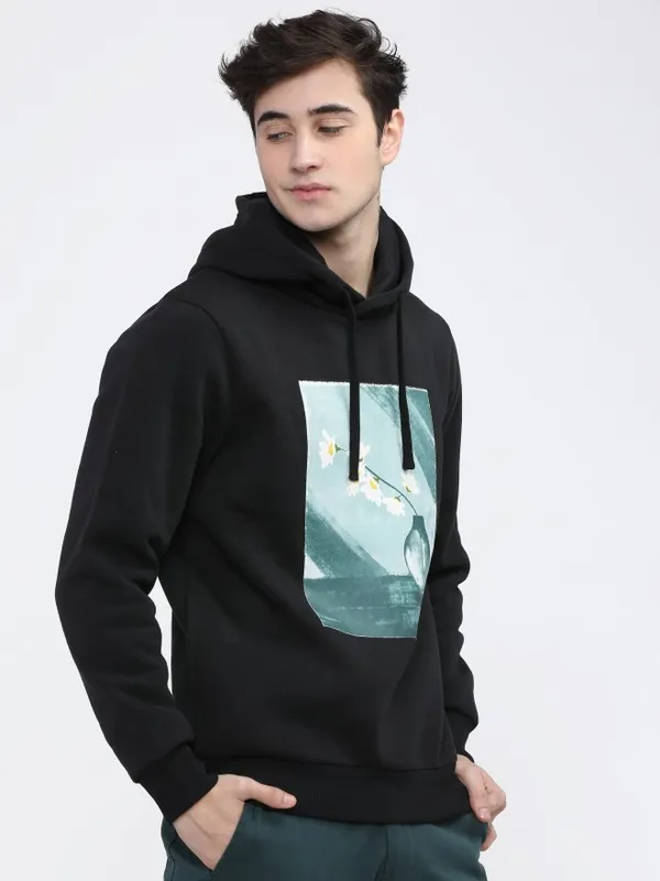  Highlander Men Black Hood Pullover Sweatshirts