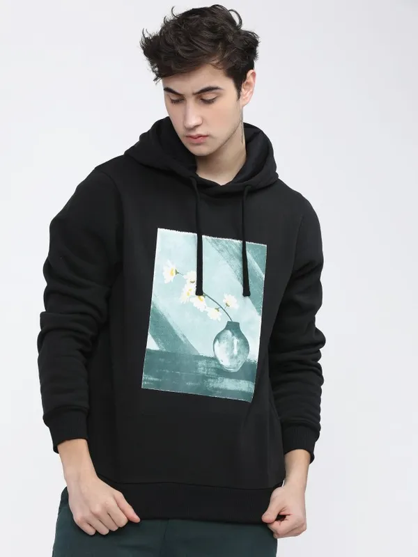  Highlander Men Black Hood Pullover Sweatshirts