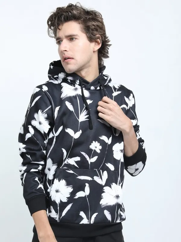  Highlander Men Black Hood Pullover Sweatshirts