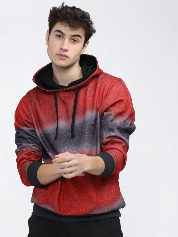 Men Colourblocked Hoodie Sweatshirt