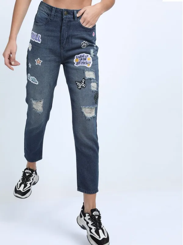 Women Mom Fit Jeans